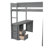 Modern Loft Bed With Wardrobes, Desk 2 Drawers & Cabinet In Gray - Space Optimization Concept Full Size Wardrobes And Cabinet, 2 Saving Element-195937801-195937802