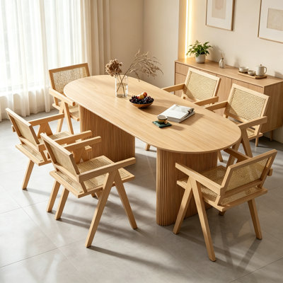 Simple Pine Solid Wood Rectangular Dining Table