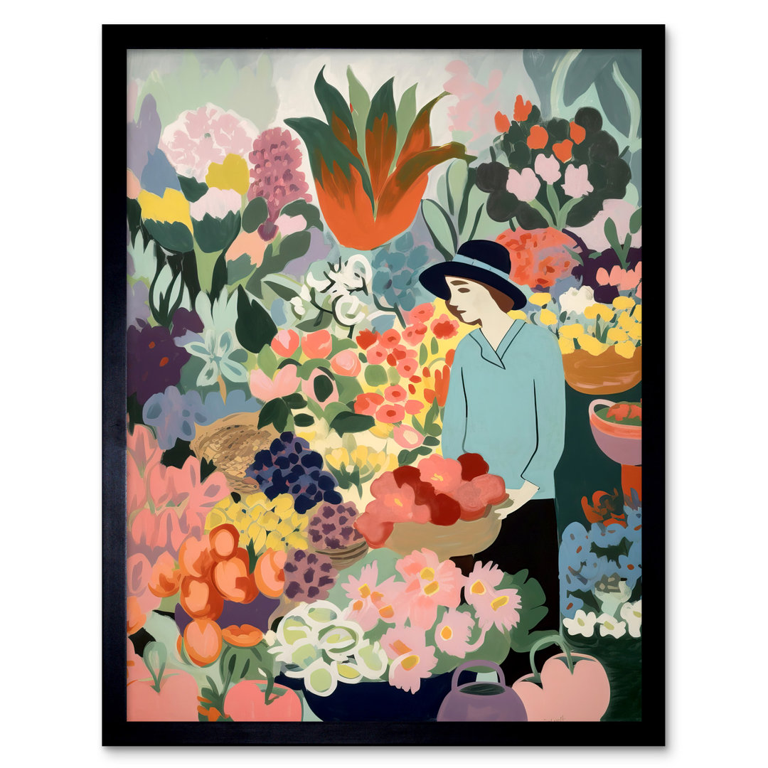Alassandra Danish Pastel Aesthetic Flower Market Watercolour Bouquet - Single Picture Frame Print