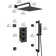 SlideLux 3-Function 12" Thermostatic Complete Rainfall Shower System with 4 Body Jets and Slide Bar