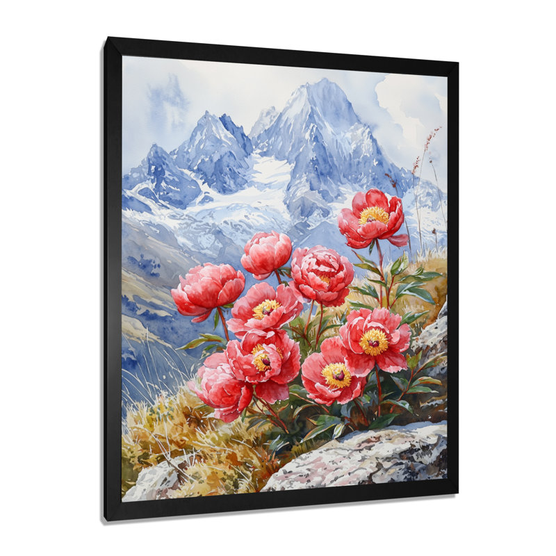 Glassco - impressions sur toile florales, H 20 po x l 12 po, Reproduction encadrée d'une seule photo, Noir