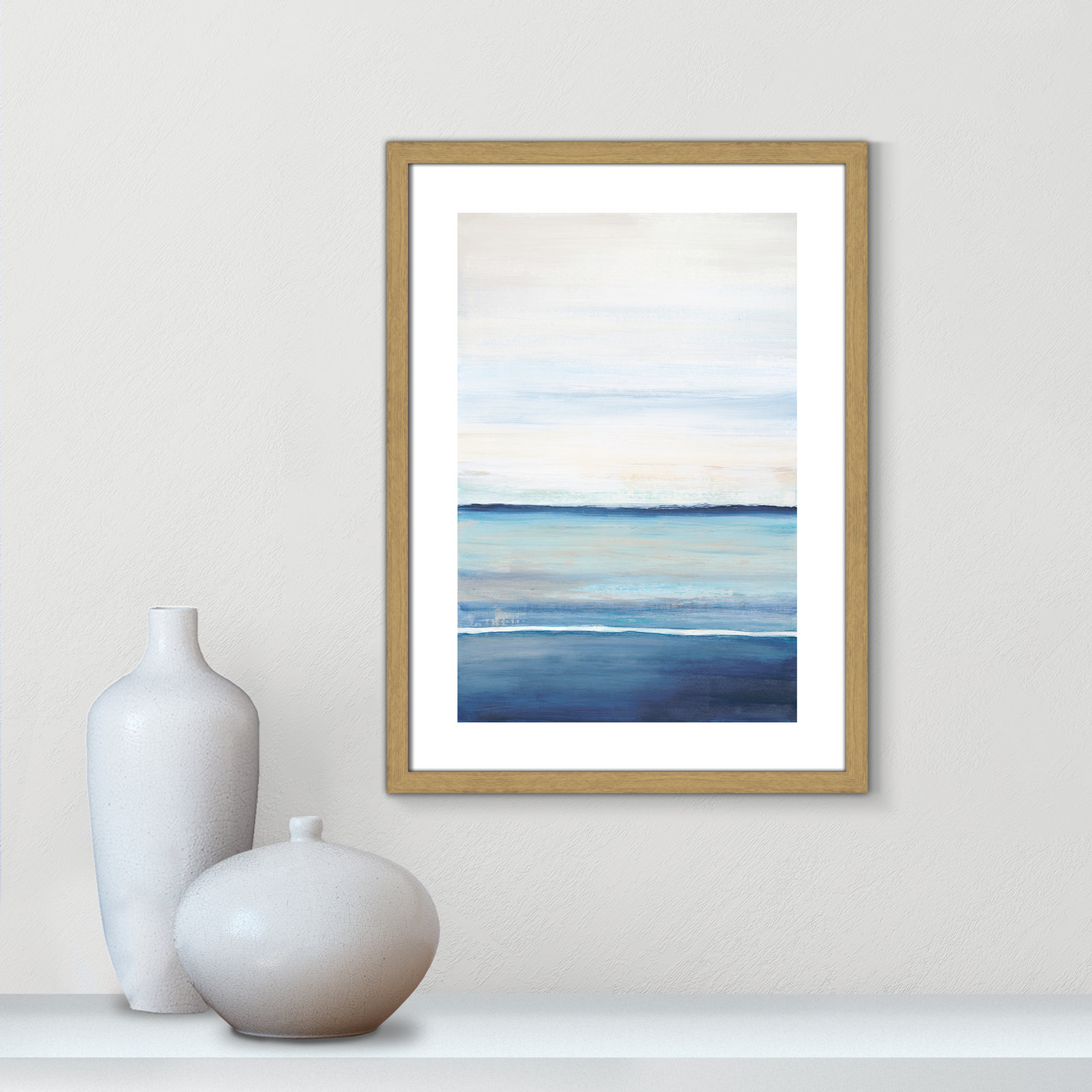 Distant Whispers by Filippo Ioco - Painting Print, Beige Wood Framed Paper, 23" H x 17" W x 0.75" D