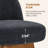 26" Mid-Century Modern Counter Height Bar Stools, 360° Swivel Fabric Upholstered Barstools with Solid Wood Legs, Island Chairs with Backrest-1355595996