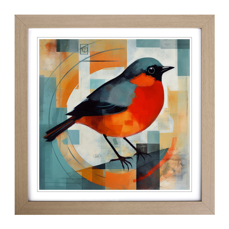 Robin Constructivism - Framed Print, Oak