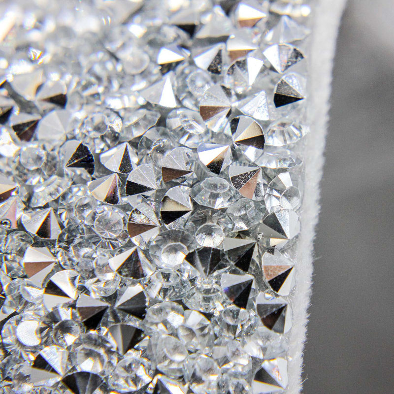 Sparkles Home Luminous Velvet Rhinestone Throw Pillow | Feather Insert | Home Décor Accent, Silver Rose, Square 16"