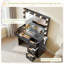 Meuble-lavabo moderne 36,2 po avec 4 tiroirs, miroir lumineux à DEL et prises de courant, noir-736424809