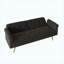 Canapé-lit convertible en velours noir ultra doux 69,7 po, garniture cloutée et coussin décoratif assorti
