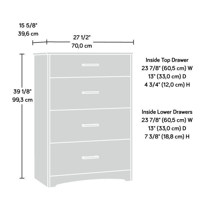 27.56 " W 4 - Drawer Dresser