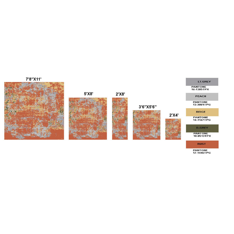 Abstract Indoor Rug, Rectangle 3'6" x 5'6"