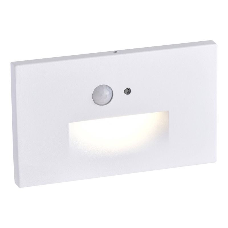 Hardwired White Motion Sensing Led Stair Light With Motion And Photocell Sensor