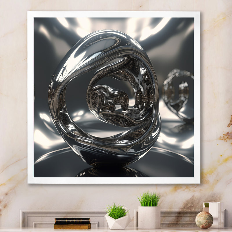 Impression sur toile Quantum Infinity Futuristic 3D I, H 36 po x l 36 po x P 1,5 po, Cadre simple blanc