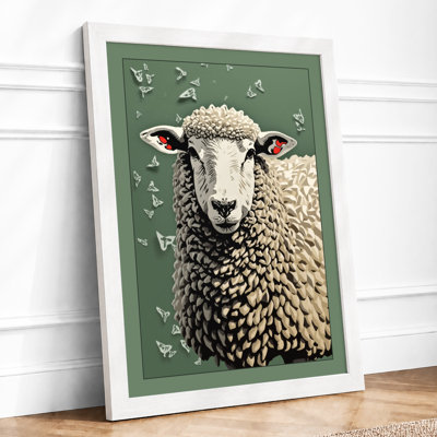 Gentle Gaze Sheep Farmhouse - Framed Print
