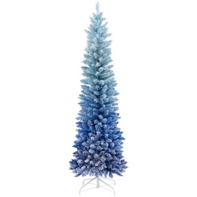 Arbre de Noël bleu givré