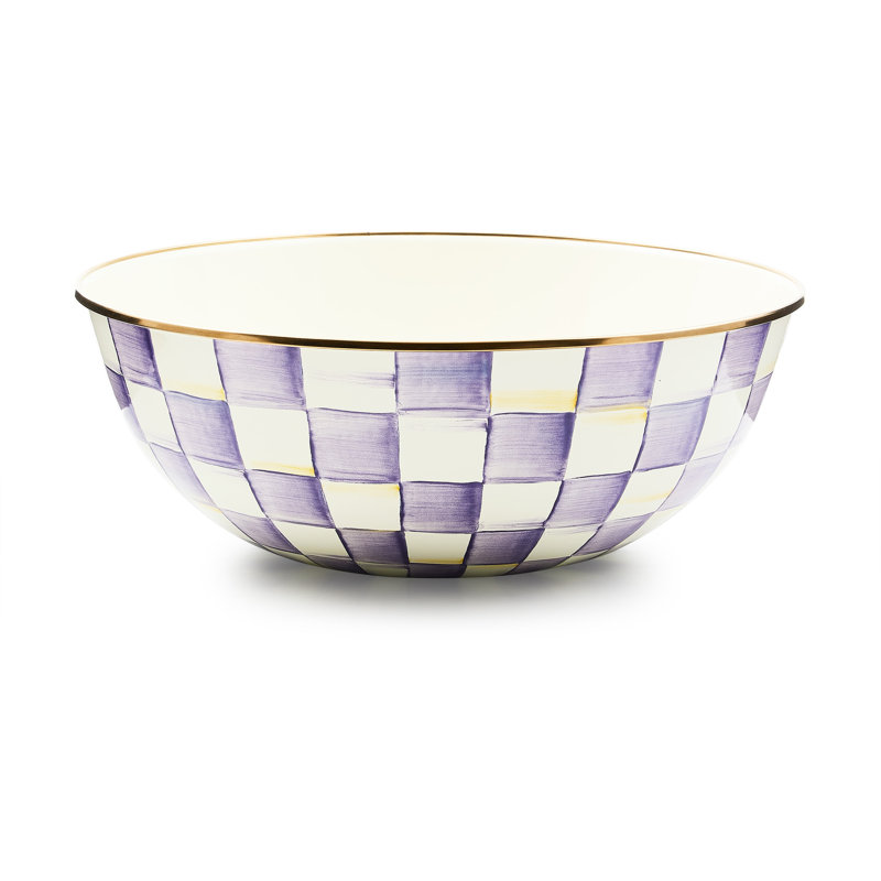 Violet Check Everyday Bowl, 13"