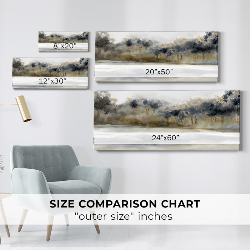 Silent River - reproduction sur toile tendue, H 12 po x l 30 po x P 1,5 po
