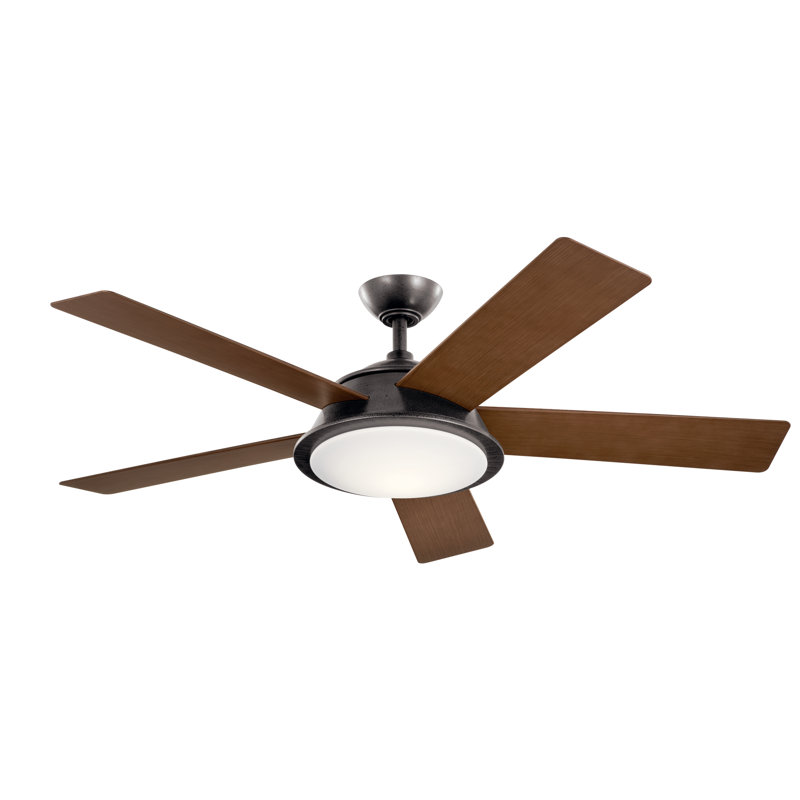 Verdi 56'' Ceiling Fan with LED Lights, Anvil Iron with Distressed Antique Gray Blades