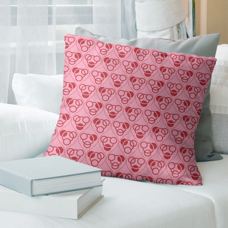 Coussin décoratif 14 po, 16 po x 1 po, Rose / Rouge