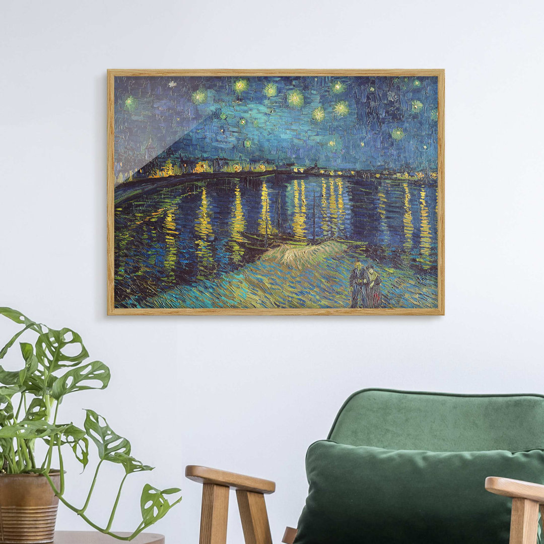 Gerahmtes Poster Sternennacht über der Rhône von Vincent van Gogh