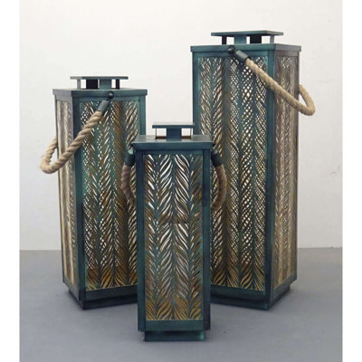 3 Piece Metal Wall Lantern Set