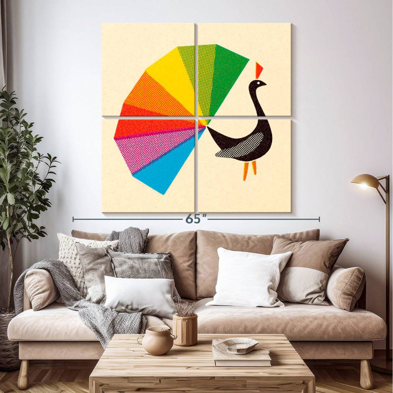 Brampt Rainbow Tail Peacock, 50" H x 50" W