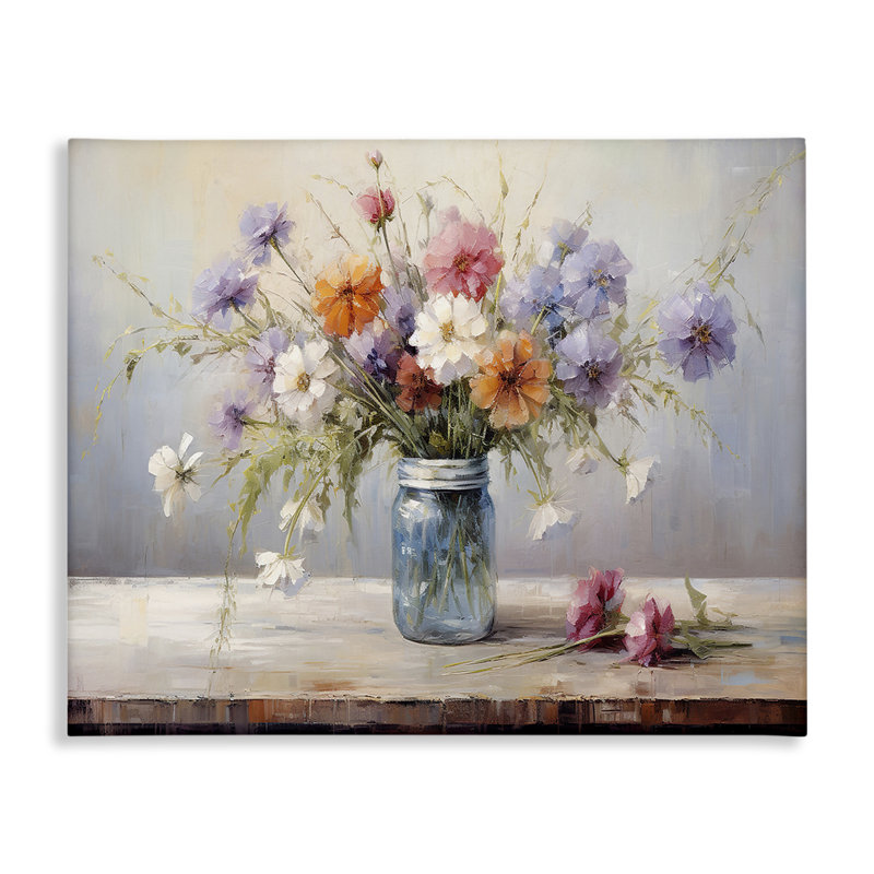 Art mural sur toile Wildflowers in Country Jar par Franklyn Gregory bp-465_CN, H 36 po x l 48 po