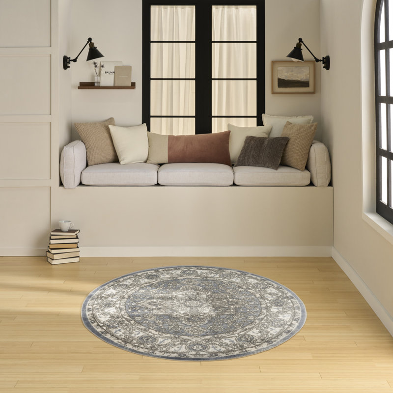 Tapis tissé à la machine Sereno, Rond 4 pi