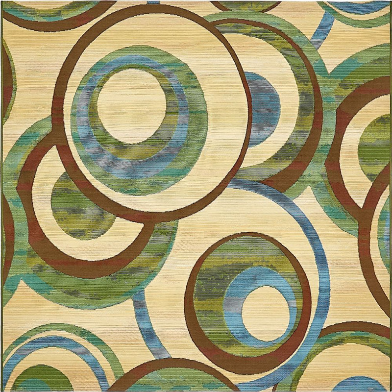 Tapis extérieur couleur véranda tourbillonnant, Rectangle 5 pi 3 po x 8 pi