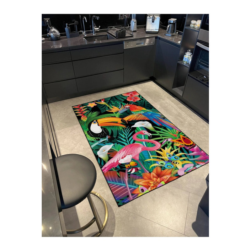 Tapis de sol tissé à motif animalier Forest, Rectangle 2 pi 4 po x 4 pi