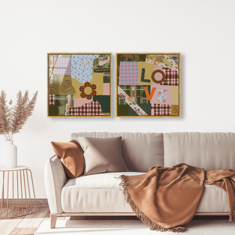 Retro Scarf Set High-Gloss Frameless Acrylic Glass Wall Art Typography and Symbols Print by Oliver Gal, Ready to Hang, 12 x 12