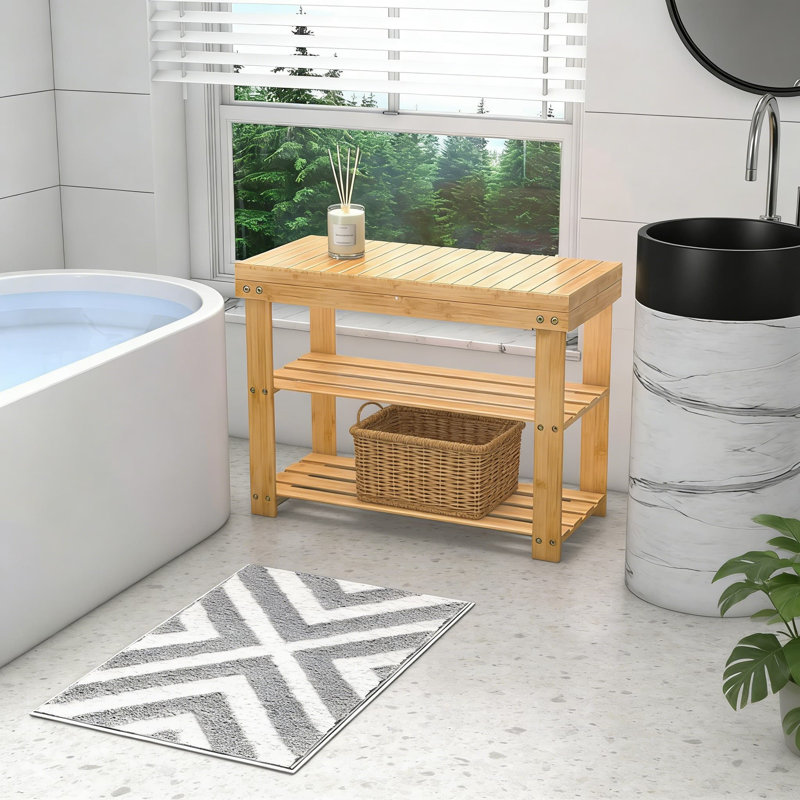 Banc à chaussures en bambou avec tablette de rangement et tiroir, organisateur d'entrée 3-en-1 pour les petits espaces, siège robuste et range-chaussures pour l'intérieur et l'extérieur