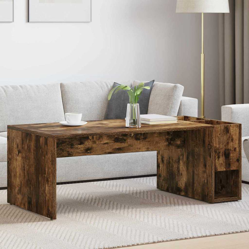 Coffee Table with Storage, Smoked Oak