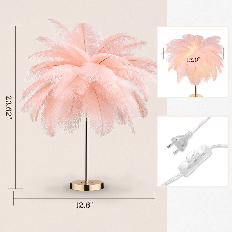 Allyson Metal Table Lamp, Pink