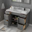 48 po X P 22 po P 35,4 po Meuble-lavabo blanc en H avec miroir-504286238