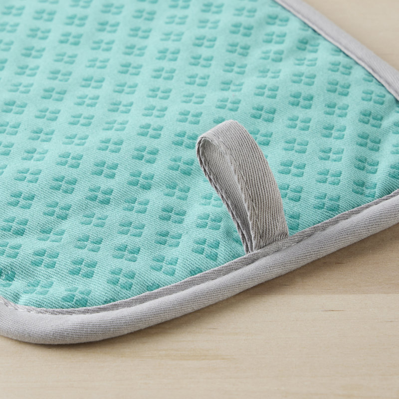 Aqua Sky Silicone Grip Cotton Pot Holder Set