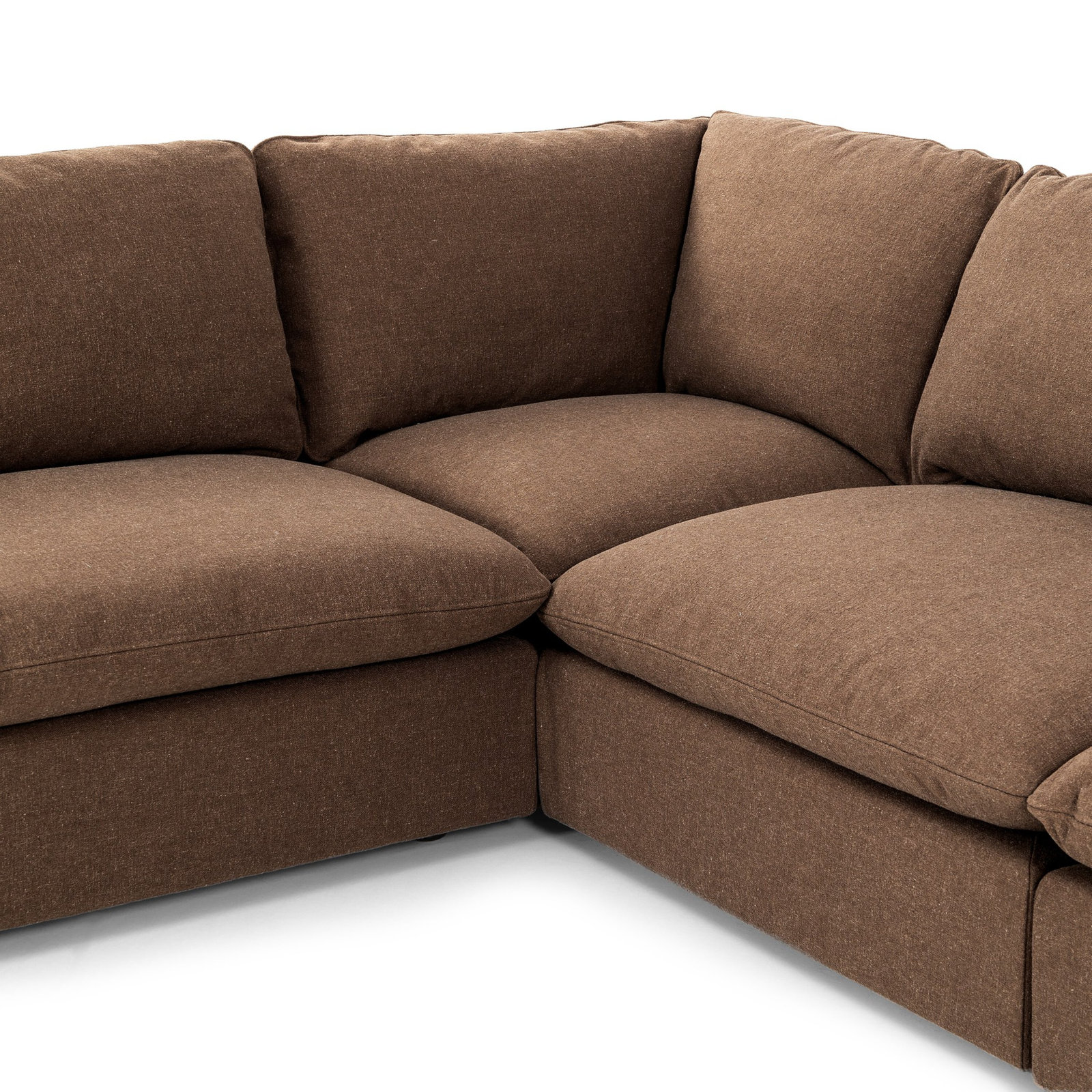 Margorie Upholstered L-Sectional, Right Hand Facing, Antwerp Cafe Linen Blend