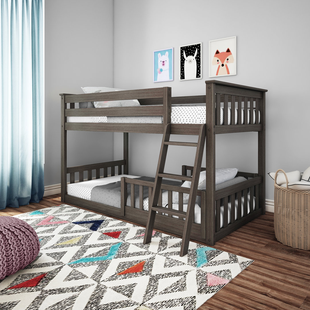 Ancelin Twin Over Twin Solid Wood Standard Bunk Bed by Harriet Bee Harriet Bee Bed Frame 