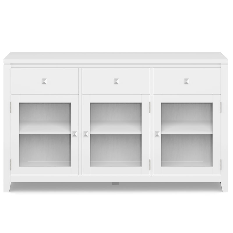 Cosmopolitan White Solid Wood 54" Contemporary Sideboard Buffet