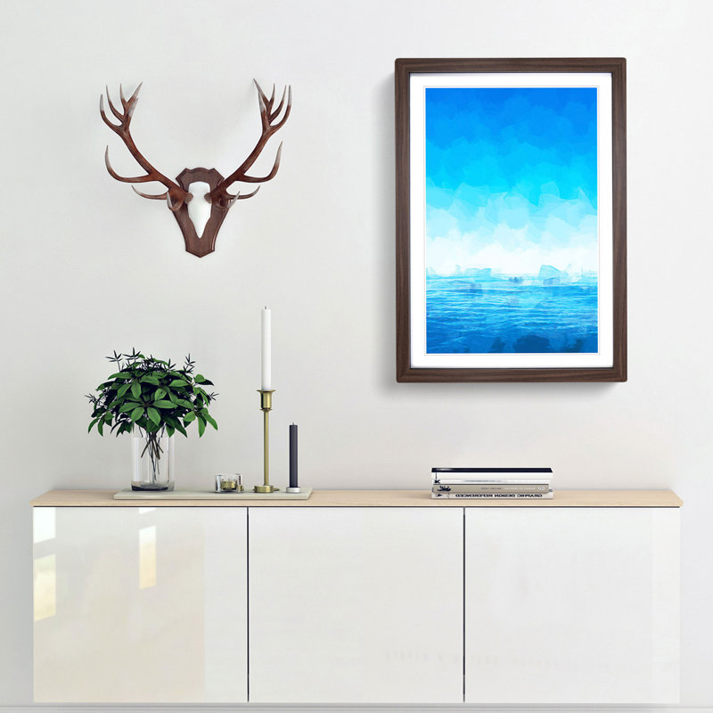 Ocean View in South Africa in Abstract - Picture Frame Graphic Art Print, 36cm H x 27cm W x 2cm D, Walnut Framed