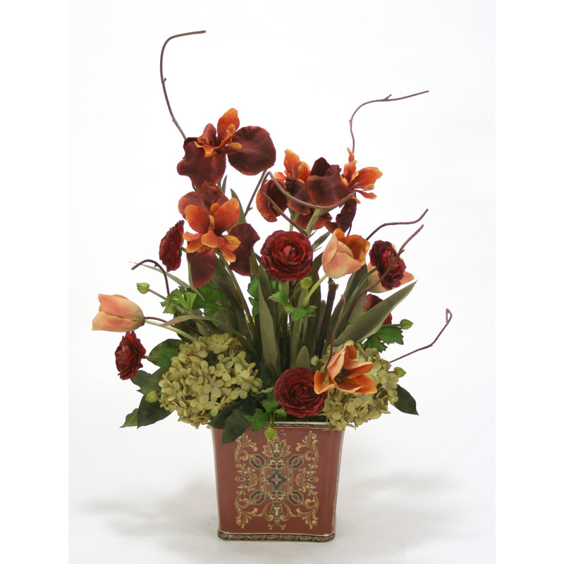 Arrangement floral dans un pot de fleurs