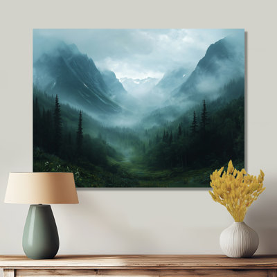«Gennady Misty Mountain Valley - Mountains», art mural encadré