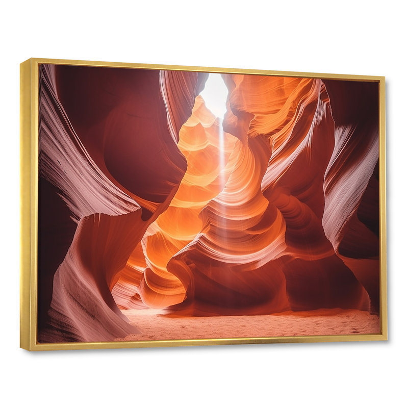 Marlas - Arizona, reproduction sur toile, H 34 po x l 44 po x P 1,5 po, Toile avec cadre flottant or