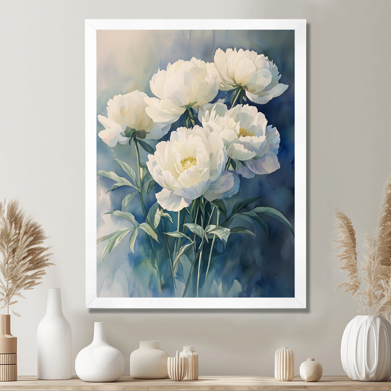 Bolen - impressions murales florales, Reproduction encadrée d'une seule photo, H 32 po x l 24 po, Blanc