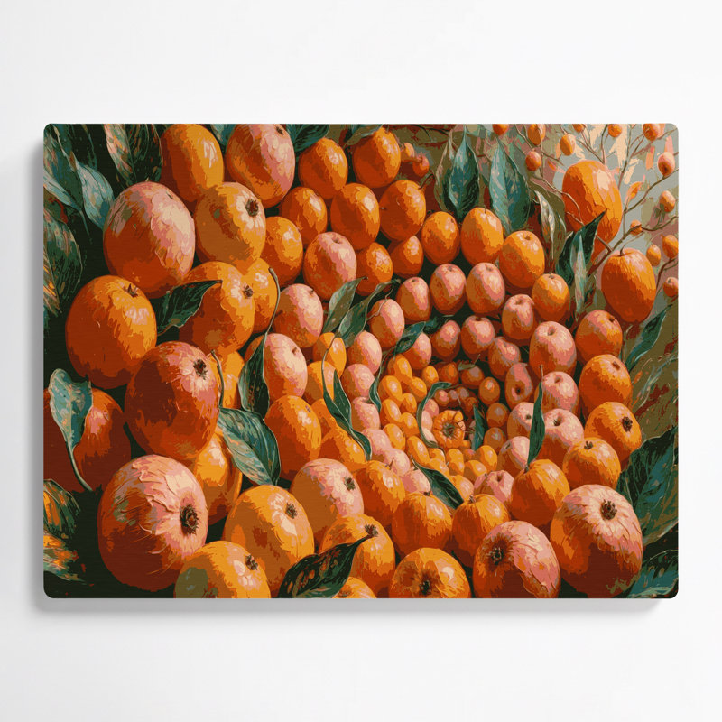 Fruit Aprium Brown Metal Wall Art, 20" H x 30" W