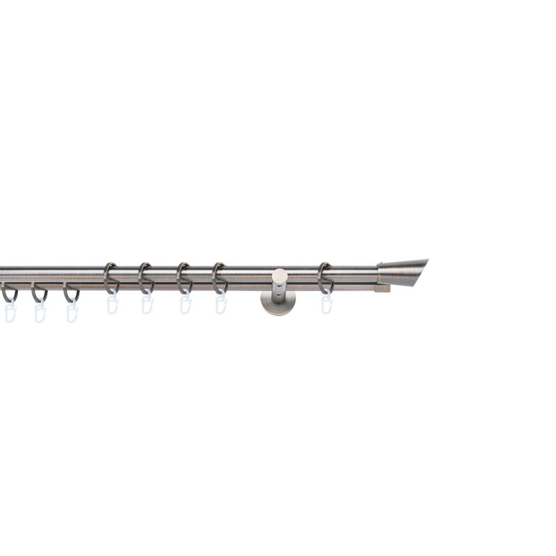 Curtain rod made to measure 20mm, 2cm H x 280cm W x 12cm D, Burnished