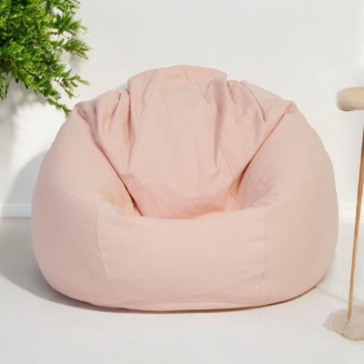 Peach Cotton Bean Bag Cover 96" | Handmade Large Bean Bag Chair Cover | Washable, Eco-friendly Floor Seating For Living Room, Kids Room by Eyda Homes