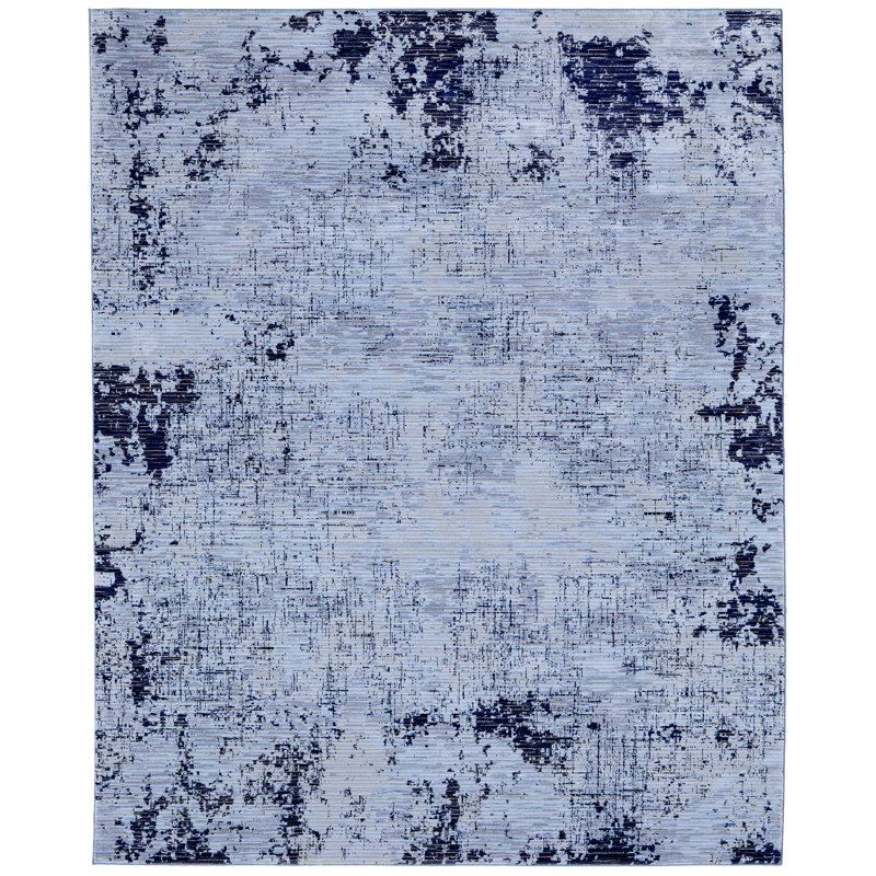 Tapis bleu / noir Maxin, Rectangle 7 pi 10 po x 10 pi 3 po
