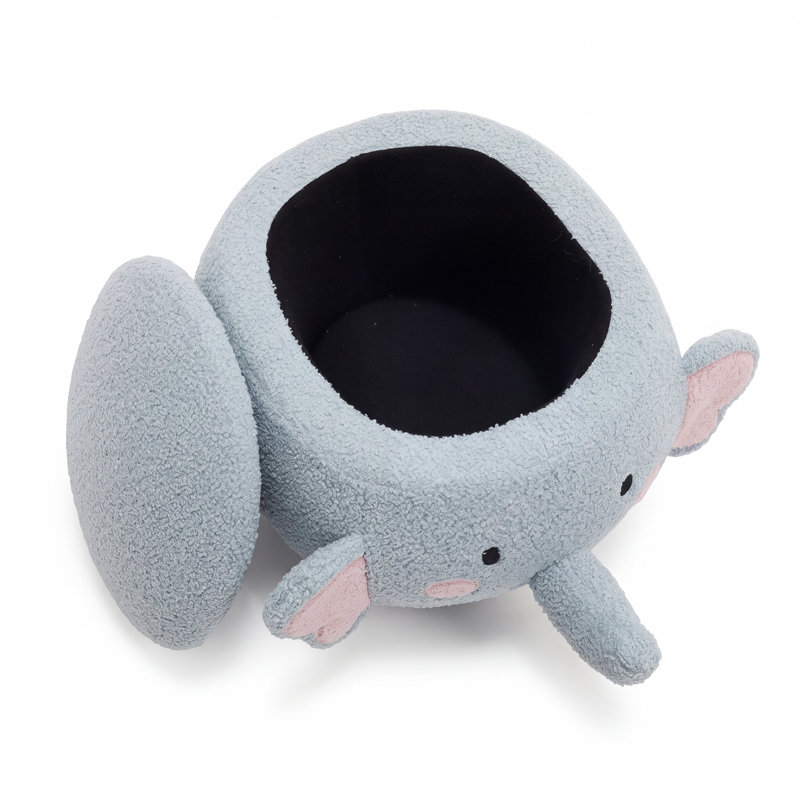 Mignon repose-pieds éléphant avec espace de rangement, chaise pour enfants / salle de jeux, Blue
