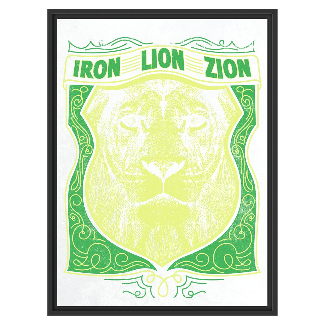 Gerahmtes Wandbild Iron Lion Zion light