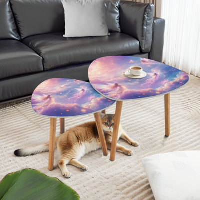Ensemble de 2 tables basses gigognes Triangle