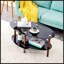 Table basse noire ovale en verre-33905484-33905487